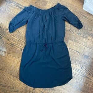 Lolë Off the Shoulder “Jamie” Black DRESS SIZE MEDIUM